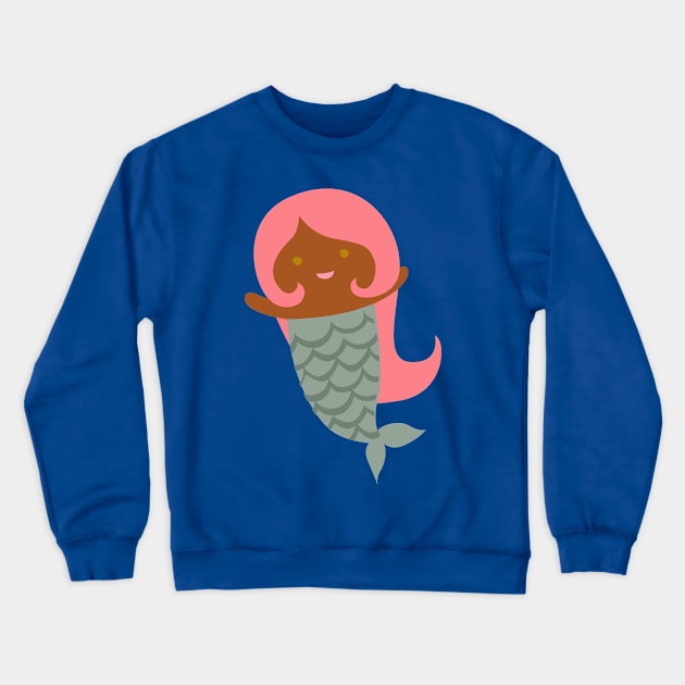 Cute Mermaid {Coral Pink} Crewneck Sweatshirt by Cecilia Mok